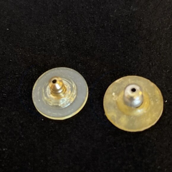 M Jent Red White Blue Gold Striped Square Earrings 1 inch 4th of July America - Picture 8 of 10